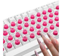 Calcomanía de teclas de teclado para clavos largos compatible con teclas de teclado inalámbrico con cable 108 87, letras y burbujas, escritura cómoda para oficina, trabajo, accesorios protectores (64