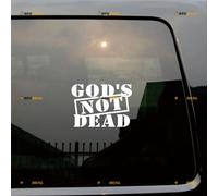 Calcomanía de vinilo con cruz de Jesús con texto en inglés "God's Not Dead God is Not Dead God is Not Dead", 2 unidades, color blanco, 10,2 cm, para coche, barco, laptop, taza, sin fondo, troquelado