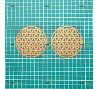 Calcomanía de vinilo con diseño de flor de la vida de geometría sagrada, paquete de 2 unidades, doradas, 4 pulgadas, sin fondo para coche, barco, laptop, taza