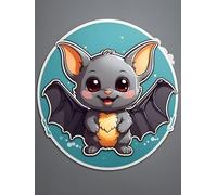 Calcomanía de vinilo con diseño de murciélago de bebé, 5 pulgadas, divertido Halloween para vehículos, coches, parachoques, casco, motocicleta, ventana, adultos, portátiles, barcos, vasos, camiones