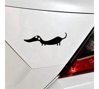 Calcomanía de vinilo con diseño divertido de perro salchicha para ventana
