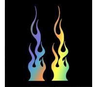 Calcomanía de vinilo con llama para coche, motocicleta, tanque de gasolina, uso con proceso de aplicación limpia, 15 cm (flash de luz)