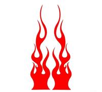 Calcomanía de vinilo con llama para coche, motocicleta, tanque de gasolina, uso con proceso de aplicación limpio, 15 cm (rojo)
