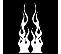 Calcomanía de vinilo con llama para coche, motocicleta, tanque de gasolina, uso con proceso de aplicación limpia, 15 cm (blanco)