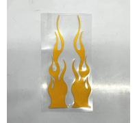 Calcomanía de vinilo con patrón de llama para uso automotriz en el guardabarros del tanque de gasolina de la motocicleta y áreas de carcasa del espejo lateral (amarillo)
