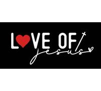 Calcomanía de vinilo con texto en inglés «Love of Jesus Cross Religious NOK2163» para coches, camiones, furgonetas, paredes, laptop, color blanco, 5.5 x 2.5 pulgadas