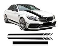 CalcomaníA De Vinilo del Coche para Benz Classe C W205 C63 C43 A205 C205 S205 C180 200 250 300,calcomanías Deportivas de Carreras, calcomanías universales de Vinilo a Rayas,White