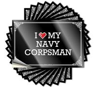Calcomanía de vinilo extraíble con texto en inglés "I Love My Navy Corpsman para hombres" (8 x 12 cm)
