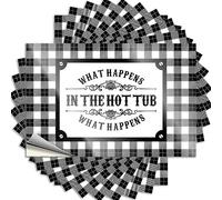 Calcomanía de vinilo extraíble con texto en inglés «What Happens in The Hot Tub Stays in The Hot Tub (12 x 18 cm)