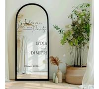 Calcomanía De Vinilo For Espejo "Bienvenidos A Nuestra Fiesta De Compromiso", Calcomanía Personalizada De Bienvenida For Boda, Nombres Y Fecha Personalizables For Espejo, Noche Anterior - Recepción(35