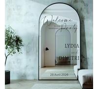 Calcomanía De Vinilo For Espejo "Bienvenidos A Nuestra Fiesta De Compromiso", Calcomanía Personalizada De Bienvenida For Boda, Nombres Y Fecha Personalizables For Espejo, Noche Anterior - Recepción(70