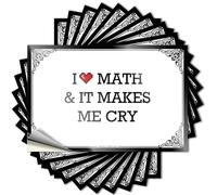 Calcomanía de vinilo impermeable con texto en inglés "I Love Math and It Makes Me Cry Helmet (8 x 12 cm)