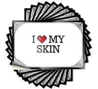 Calcomanía de vinilo impermeable con texto en inglés "I Love My Skin Happy Laptop para proyectos de bricolaje de billar (8 x 12 cm)