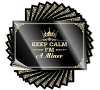 Calcomanía de vinilo impermeable con texto en inglés «Keep Calm I'm A Miner Coastal Tattoos» (6 x 9 cm)