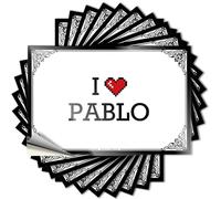 Calcomanía de vinilo impermeable para decoración de porche trasero de tatuajes, cubierta de lectura "I Love Pablo para proyectos de bricolaje occidentales (12 x 18 cm)