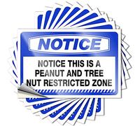 Calcomanía de vinilo imprescindible | Aviso que esta es una zona restringida de cacahuete y nueces de árbol que fomenta el uso de cerveza (8 x 12 cm)