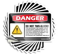 Calcomanía de vinilo para decoración de habitación pequeña | Danger Do Not Two-Block Two Block The Crane Could Cause Death Good for Sports Use (8 x 12 cm)
