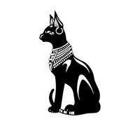 Calcomanía de vinilo para pared con diseño de gato egipcio Bastet, pegatina de pared vintage del Antiguo Egipto, accesorios de decoración para el hogar, sala de estar, dormitorio pequeño - 33x57 cm