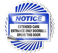 Calcomanía de vinilo para pared con texto en inglés «Extended Care Entrance Only Doorbell opens this door», vinilo duradero, decoración de pared caprichosa, estética fresca, letrero de barra para bar