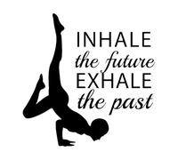 Calcomanía de vinilo para pared con texto en inglés "Inhale Exhale Yoga Pose Buddhism Window Sticker Home Bedroom"-S-28x28cm-Black