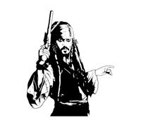 Calcomanía de vinilo para pared del Capitán Jack Sparrow, diseño de piratas, películas de aventuras, decoración para el hogar, tamaño extragrande: 91x110 cm