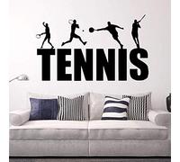 Calcomanía De Vinilo Para Pared, Pegatina De Pared Para Jugador De Tenis, Logotipo De Tenis, Arte De Pared, Diseño De Mural, Decoración De Gimnasio, Calcomanía De Pared De Tenis Extraíble, 71X42Cm