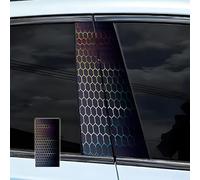 Calcomanía de vinilo para pilar B con patrón de panal de miel, película protectora geométrica de PET, resistente a la intemperie, para sedán, SUV, automóvil deportivo, holográfico, 25,5 x 50 cm (1)