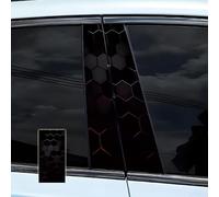 Calcomanía de vinilo para pilar B con patrón de panal de miel, película protectora geométrica de PET, resistente a la intemperie, para sedán, SUV, automóvil deportivo, holográfico, 25,5 x 50 cm (4)