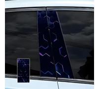 Calcomanía de vinilo para pilar B con patrón de panal de miel, película protectora geométrica de PET, resistente a la intemperie, calcomanía exterior para sedán, SUV, automóvil deportivo, holográfico