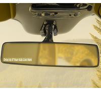 Calcomanía divertida con cita inspiradora para espejo retrovisor con texto en inglés "Drive As If Your Kids Live Here", 4.6 cm (blanco)