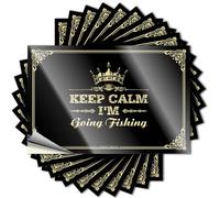 Calcomanía divertida con texto en inglés "Keep Calm I'm Going Fishing", calcomanías de Navidad para coche (12 x 18 cm)