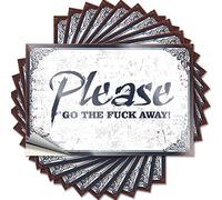 Calcomanía divertida con texto en inglés «Please Go The f-k Away», 10 unidades, pegatinas inapropiadas para coche para mujer (8 x 12 cm)