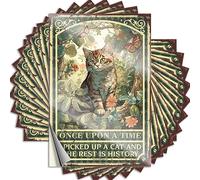 Calcomanía divertida Once Upon A Time I Picked Up A Cat and The Rest is History Happy Funny | Botella de vinilo impermeable para juegos, calcomanía larga extraíble (6 x 9 cm)