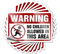 Calcomanía divertida para parachoques de coche con texto en inglés "Warning No Children Allowed in This Area", 10 unidades, con texto en inglés "No Children Perlowed in This Area", 10 unidades, con