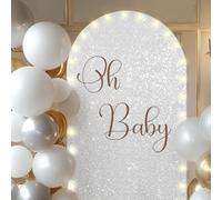 Calcomanía dorada con texto en inglés "Oh Baby" para revelar el género, decoración para baby shower, arco de globos, telón de fondo para decoración de fiesta de pared