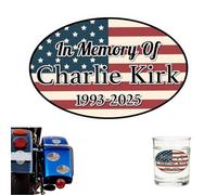 Calcomanía en memoria de Charlie Kirk, calcomanías de Pray for Charlie Kirk, calcomanía patriota de Freedom America, decoración de regalos políticos republicanos para portátiles, teléfonos, botellas