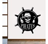 Calcomanía extraíble de piratas creativos de 43x43 cm para la sala de estar de la habitación de los niños, papel tapiz de vinilo de material de PVC, pegatinas de pared de arte