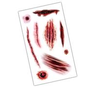 Calcomanía facial de Halloween del terror: pegatinas de terror, diseño impermeable fácil de despegar, calcomanías realistas de maquillaje con simulación facial | Halloween temporal