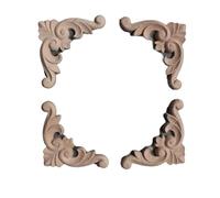 Calcomanía for tallar madera, apliques de, 10 piezas, calcomanía for, marco esquina, figuras decorativas for puertas muebles, talladas sin pintar(D6x6cm)