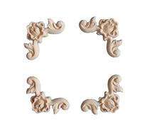 Calcomanía for tallar madera, apliques de, 10 piezas, calcomanía for, marco esquina, figuras decorativas for puertas muebles, talladas sin pintar(B10x10cm)