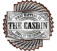Calcomanía magnética de vinilo duradero para puerta de dormitorio o dormitorio para adultos con texto en inglés "What Happens At The Casdin Stays At The Casdin" (12 x 18 cm, 6 unidades)