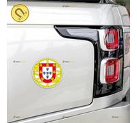 Calcomanía magnética magnética redonda de la bandera portuguesa de Portugal, paquete de 2 calcomanías reflectantes de 4 pulgadas, para puerta de camión, nevera, reutilizable, impermeable
