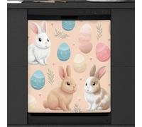 Calcomanía magnética para lavavajillas con diseño de huevos de Pascua coloridos para decoración de electrodomésticos de cocina, cubierta magnética reutilizable para refrigerador, 66 x 58 cm