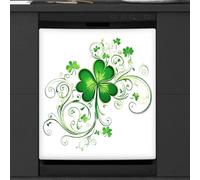 Calcomanía magnética para lavavajillas con diseño de tréboles del día de San Patricio para decoración de electrodomésticos de cocina, cubierta magnética reutilizable para refrigerador, 66 x 58 cm