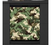Calcomanía magnética para lavavajillas con patrones de camuflaje verde del ejército para decoración de electrodomésticos de cocina, cubierta magnética reutilizable para nevera, 66 x 58 cm