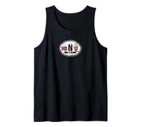 Calcomanía ovalada para auto con bandera y escudo de Noruega Camiseta sin Mangas