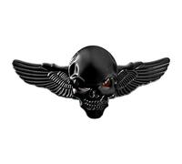 Calcomanía para auto con alas de ángel - Calcomanía de coche con diseño de calavera de ala de ángel | Metal Esqueleto Auto Emblema decorativo | Emblema de coche de moda para coche Sticker Stand Rack y