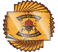 Calcomanía para botella de actualizaciones - Beatings Will Continuue Until Morale Improves Badass Adhesivo duradero fácil de aplicar para decoración de motocicleta (6 x 9 cm)