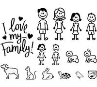 Calcomanía para coche con texto en inglés "I Love My Family", calcomanías y calcomanías brillantes para mascotas, gatos, perros, animales, para parachoques de coche, ventana, parachoques, calcomanías