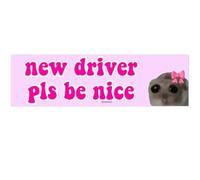 Calcomanía para coche con texto en inglés "Nice Driver", nuevo conductor, letrero de conductor novato, divertido adhesivo para coche (1 unidad)